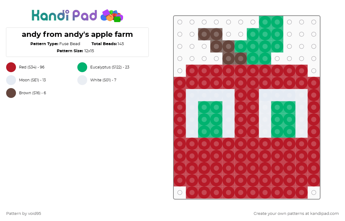 andy from andy\'s apple farm - Fuse Bead Pattern by void95 on Kandi Pad - red