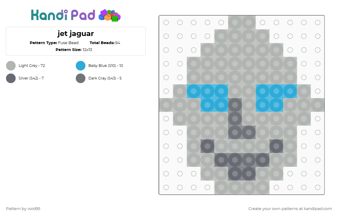 jet jaguar - Fuse Bead Pattern by void95 on Kandi Pad - beige
