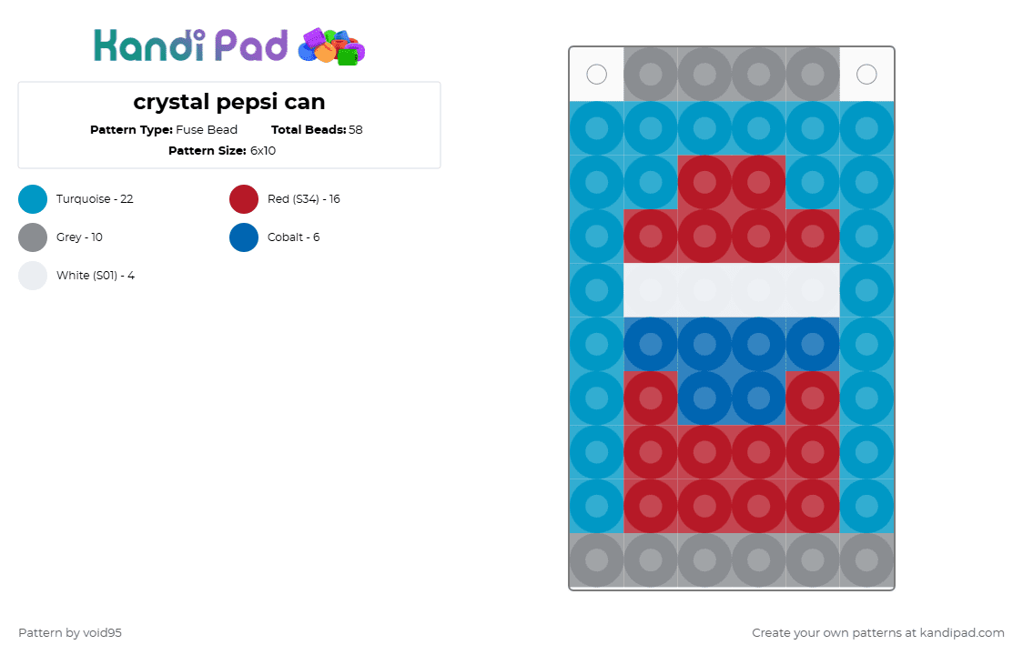 crystal pepsi can - Fuse Bead Pattern by void95 on Kandi Pad - red,light blue