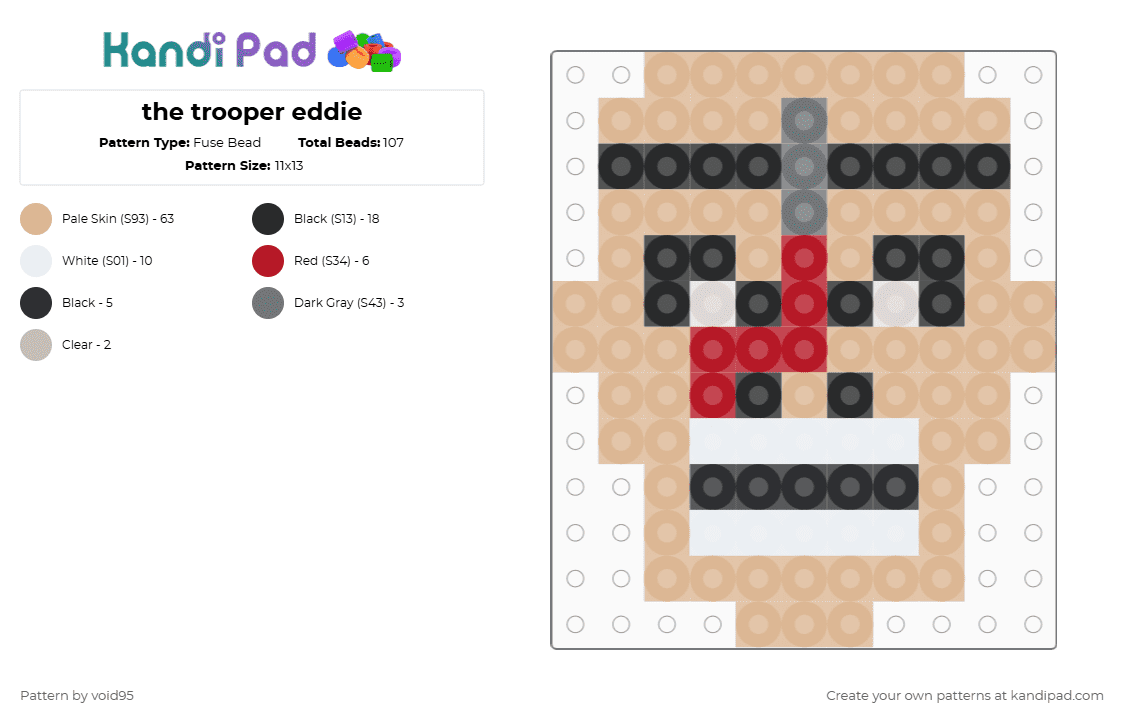 the trooper eddie - Fuse Bead Pattern by void95 on Kandi Pad - beige