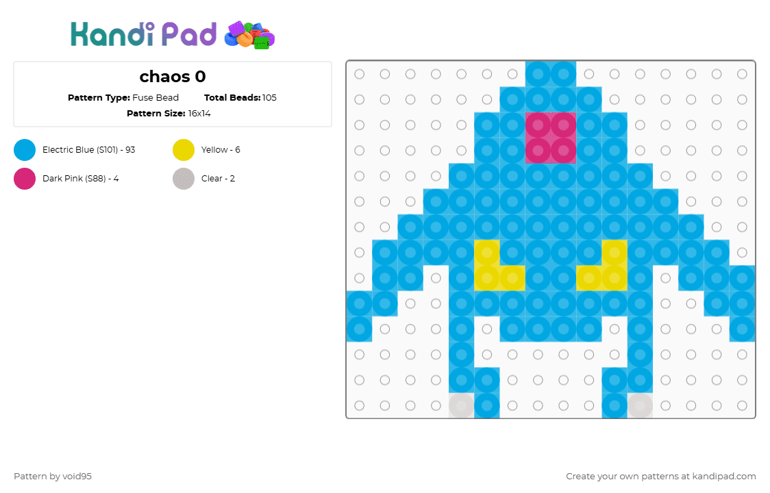 chaos 0 - Fuse Bead Pattern by void95 on Kandi Pad - light blue