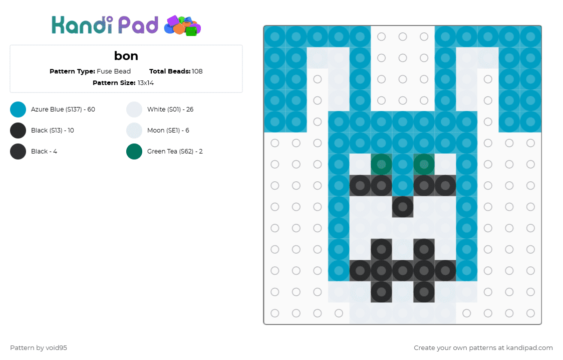 bon - Fuse Bead Pattern by void95 on Kandi Pad - light blue