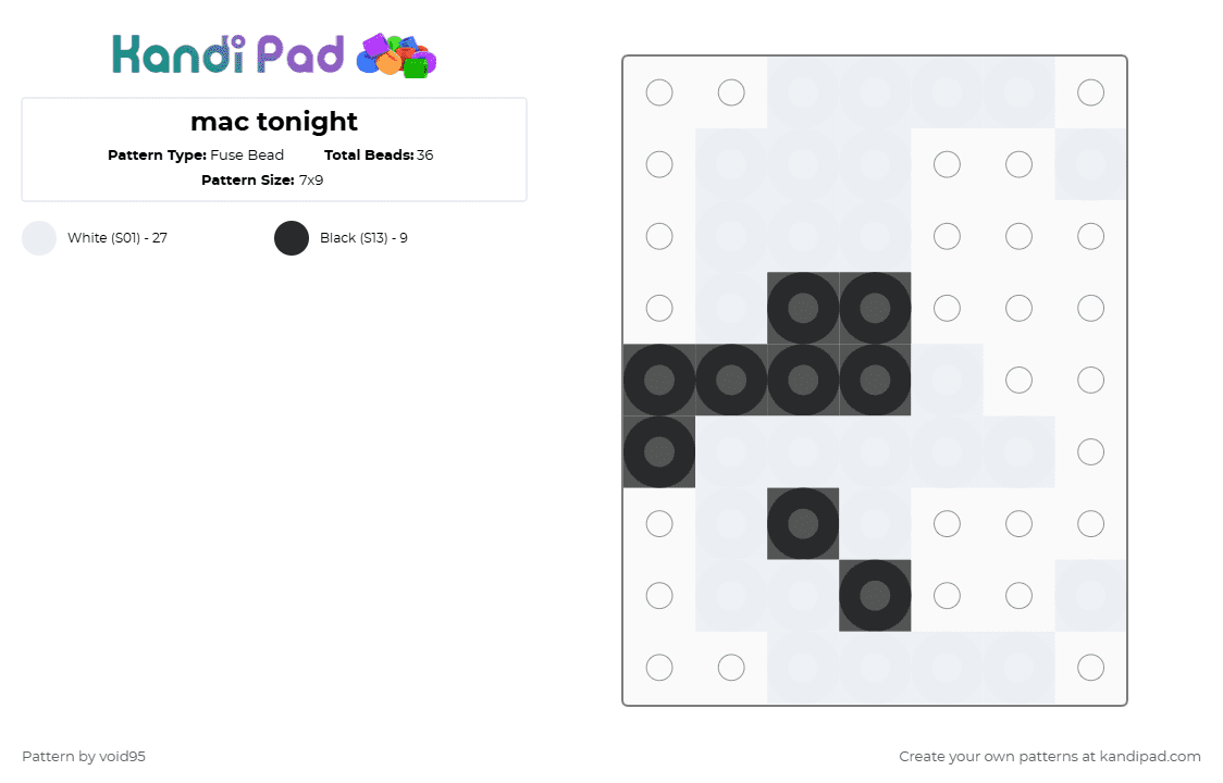 mac tonight - Fuse Bead Pattern by void95 on Kandi Pad - white