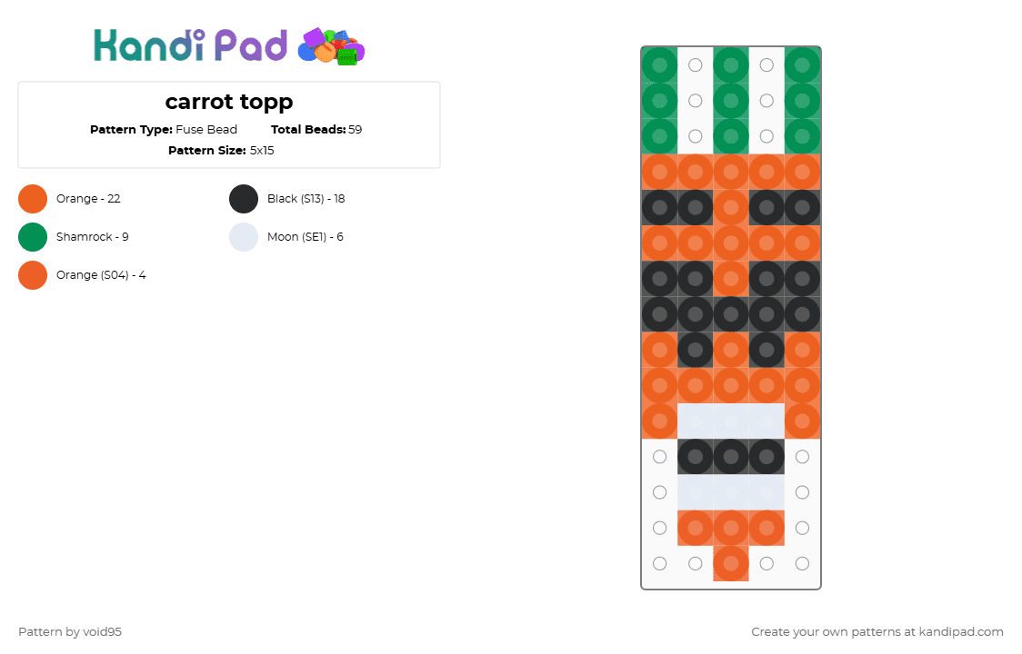 carrot topp - Fuse Bead Pattern by void95 on Kandi Pad - orange