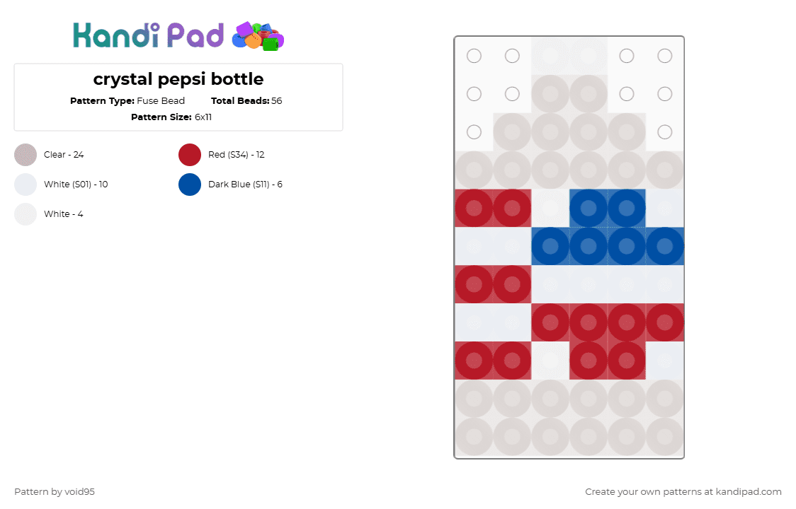 crystal pepsi bottle - Fuse Bead Pattern by void95 on Kandi Pad - beige