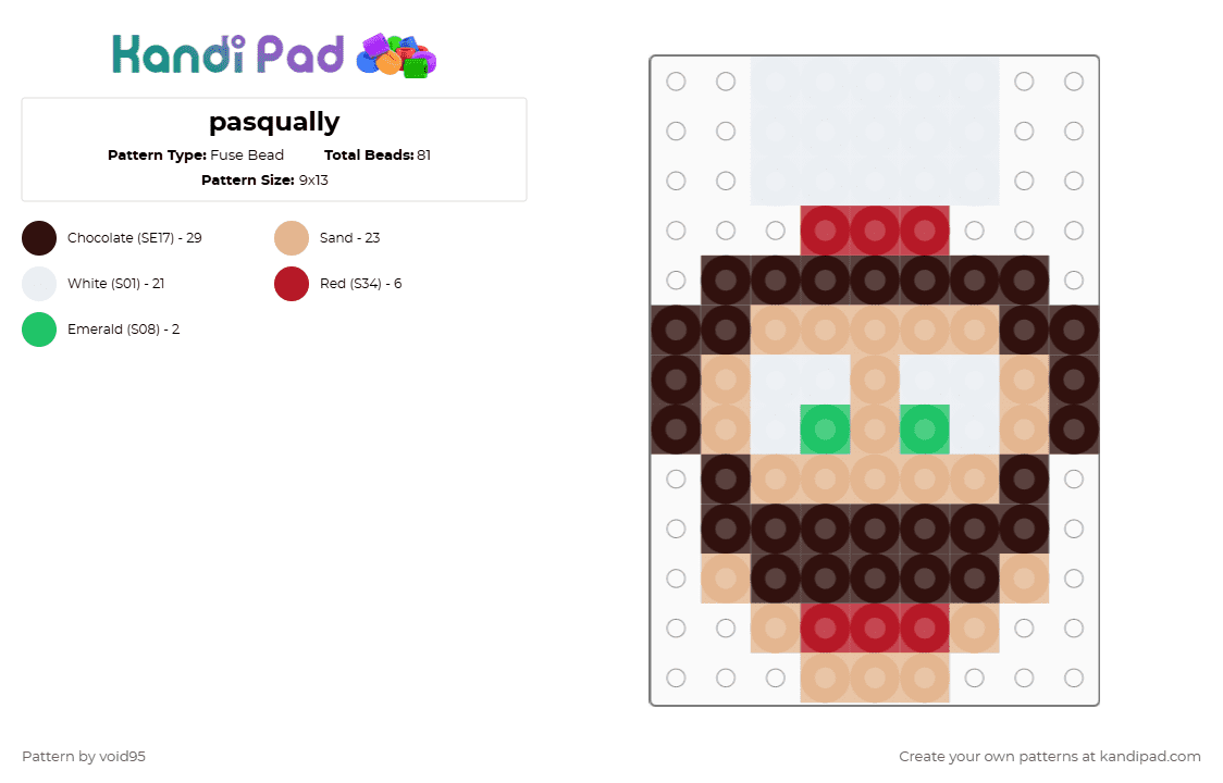 pasqually - Fuse Bead Pattern by void95 on Kandi Pad - beige,brown