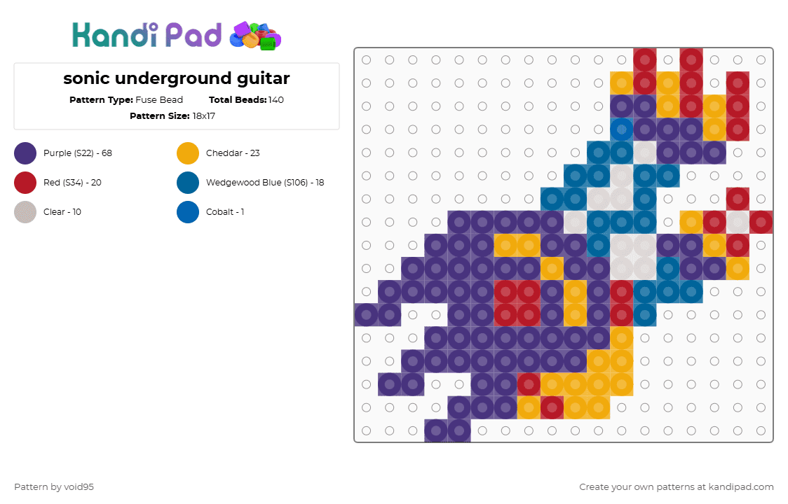 sonic underground guitar - Fuse Bead Pattern by void95 on Kandi Pad - purple