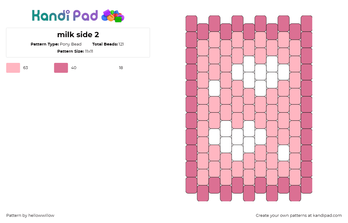 milk side 2 - Pony Bead Pattern by hellowwillow on Kandi Pad - milk,side,vibrant,love,art