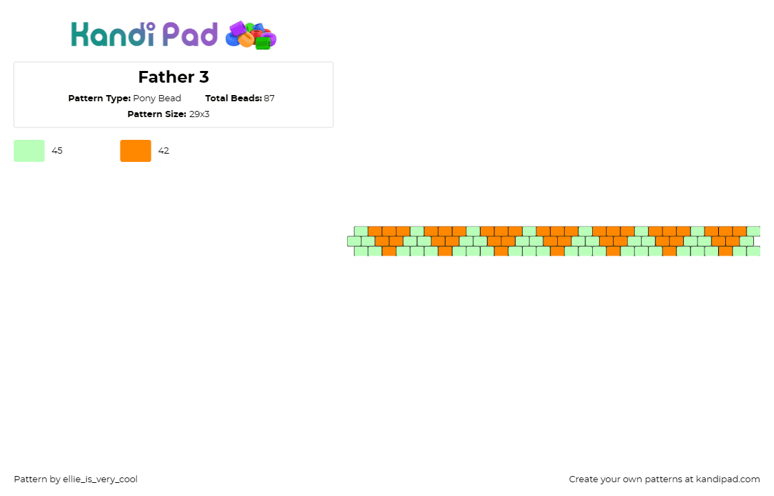 Father 3 - Pony Bead Pattern by ellie_is_very_cool on Kandi Pad - bracelet,cuff,geometric