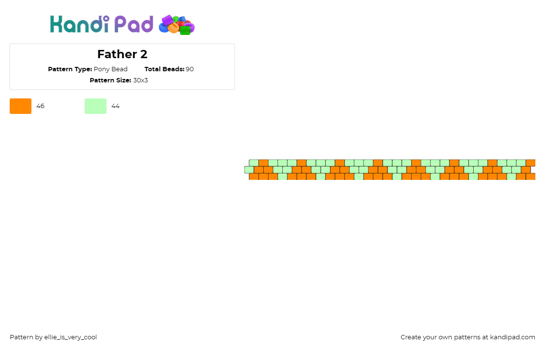 Father 2 - Pony Bead Pattern by ellie_is_very_cool on Kandi Pad - bracelet,cuff,geometric