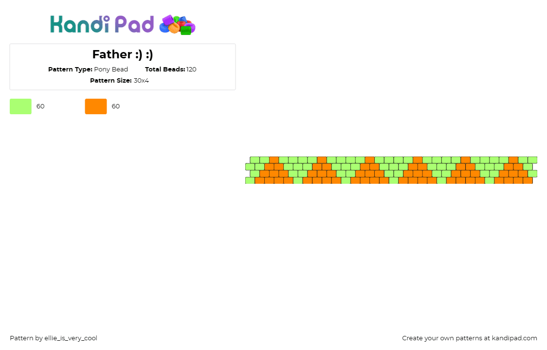 Father :) :) - Pony Bead Pattern by ellie_is_very_cool on Kandi Pad - geometric,zigzag,traingles,repeating,neon,green,orange