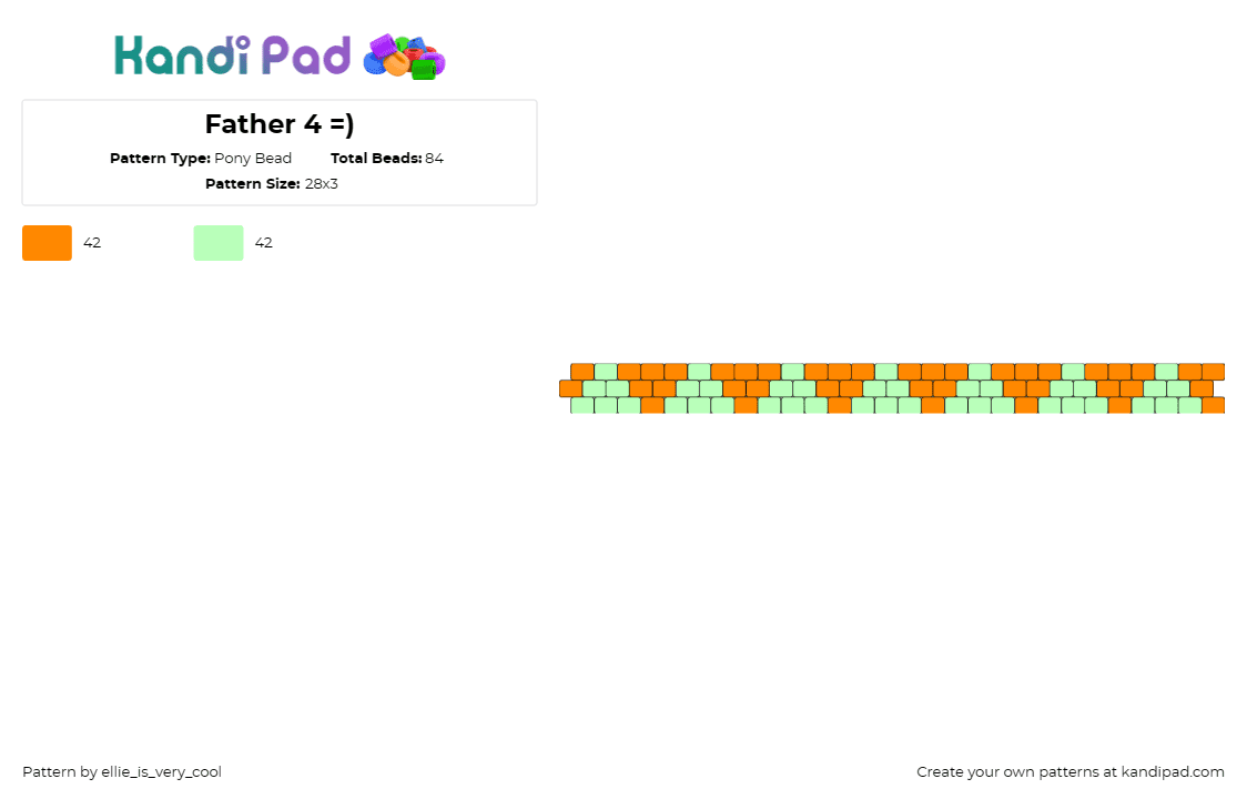 Father 4 =) - Pony Bead Pattern by ellie_is_very_cool on Kandi Pad - bracelet,cuff,geometric