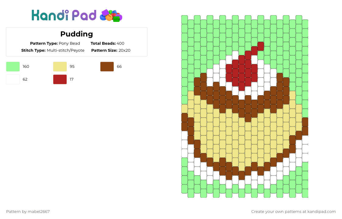 Pudding Pony Bead Pattern - Kandi Pad | Kandi Patterns, Fuse Bead ...