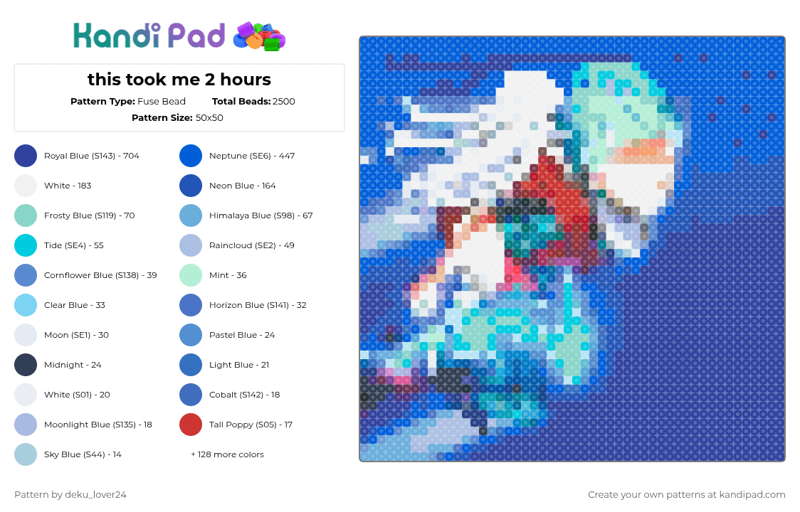 this took me 2 hours - Fuse Bead Pattern by deku_lover24 on Kandi Pad - 