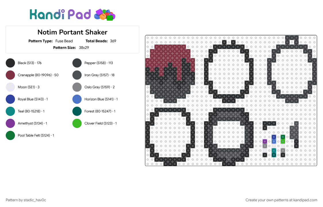 Notim Portant Shaker - Fuse Bead Pattern by stadic_hav0c on Kandi Pad - black, brown, hatred, not important, notim, notim portant, purple, shaker, tamagotchi, tamagotchi shaker