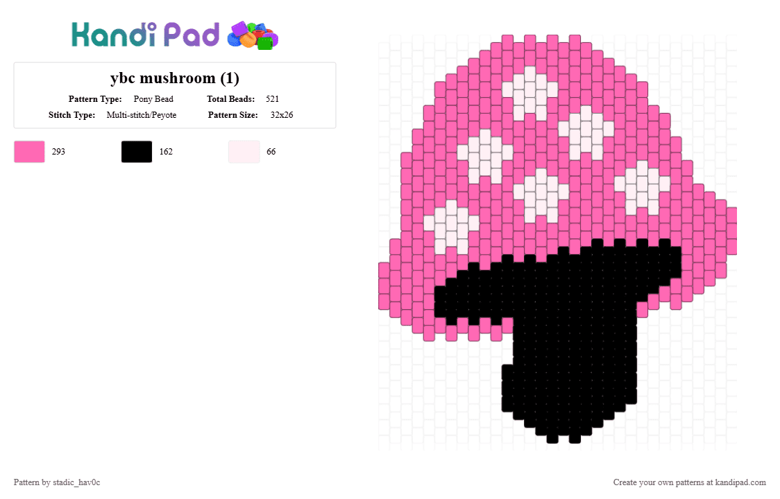 ybc mushroom (1) - Pony Bead Pattern by stadic_hav0c on Kandi Pad - pink,ybc,yarichin,yuri,tapestry,mushroom,banner,yarichin bitch club