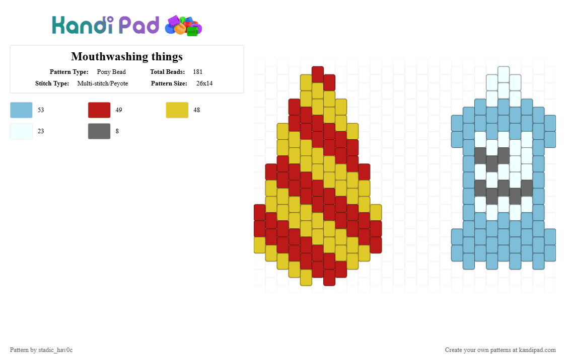 Mouthwashing things - Pony Bead Pattern by stadic_hav0c on Kandi Pad - mouthwashing,mouthwash,party hat,party