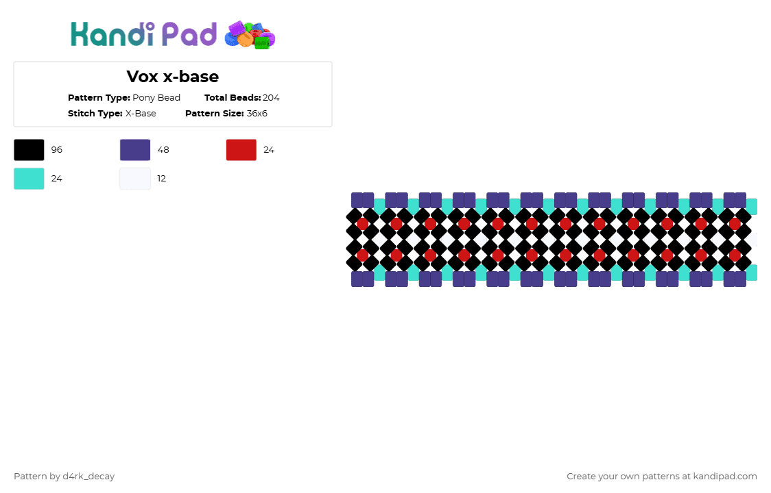 Vox x-base - Pony Bead Pattern by stadic_hav0c on Kandi Pad - hazbin, hazbin hotel, helluva, helluva boss, purple, tv, vee, vees, vox