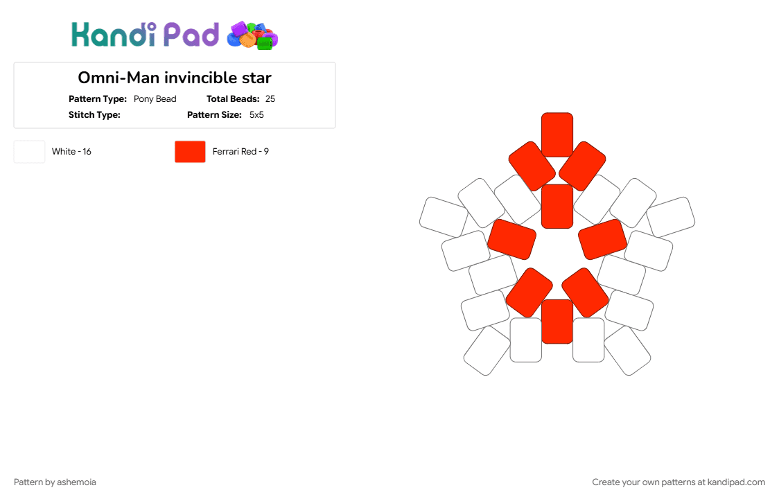 Omni-Man invincible star - Pony Bead Pattern by ashemoia on Kandi Pad - 
