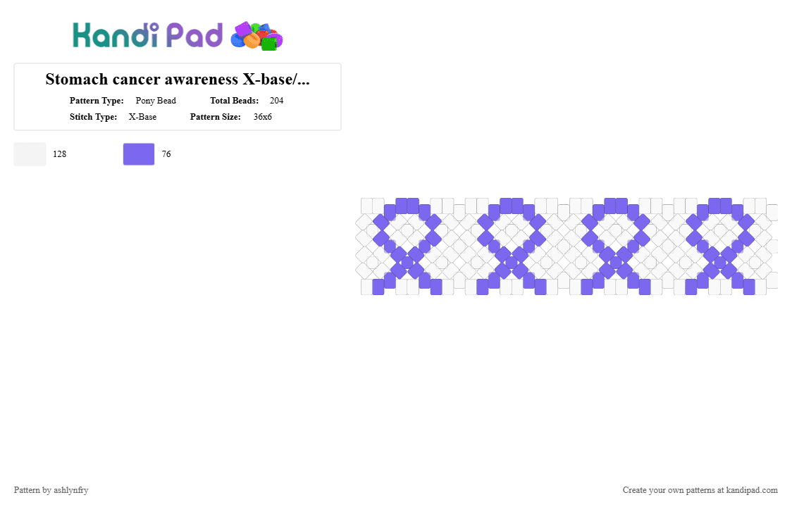 Stomach cancer awareness X-base/ DNA cuff - Pony Bead Pattern by ashlynfry on Kandi Pad - blue,white,cancer,awareness,stomach cancer,support,love,medical