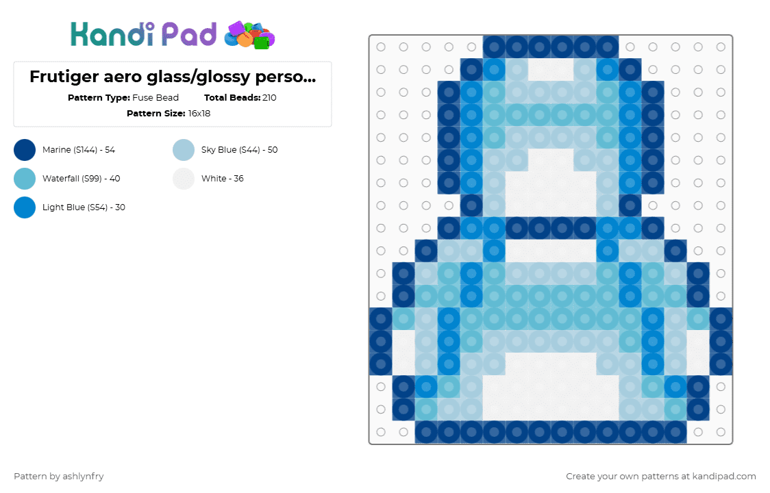 Frutiger aero glass/glossy person icon profile picture - Fuse Bead Pattern by ashlynfry on Kandi Pad - blue,light blue,frutiger aero,frutiger,pfp,icon,person,glass,glossy,skeuomorphism