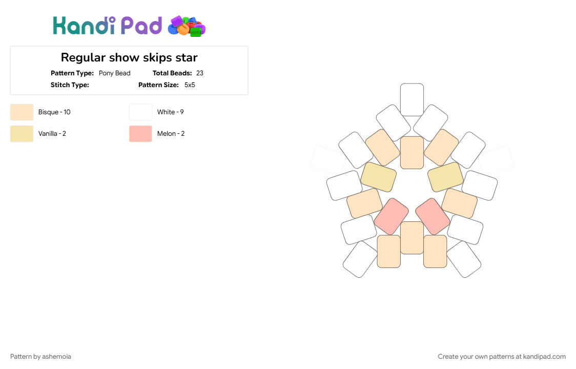 Regular show skips star - Pony Bead Pattern by ashemoia on Kandi Pad - 