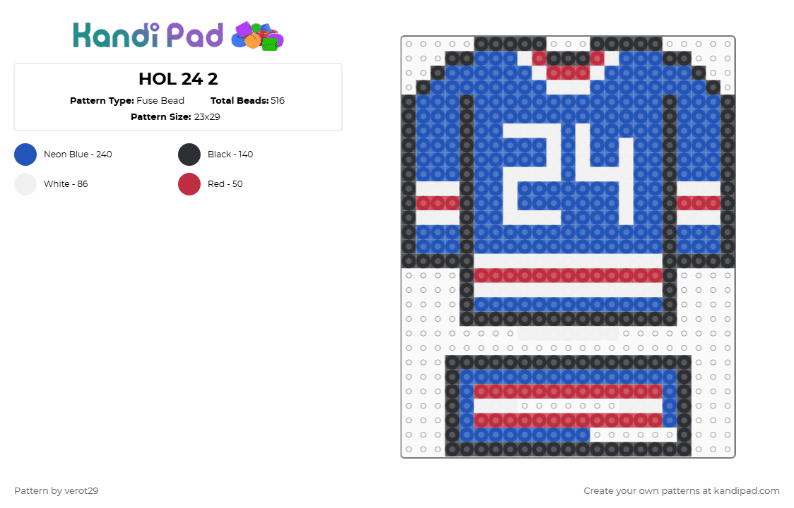 HOL 24 2 - Fuse Bead Pattern by verot29 on Kandi Pad - blue