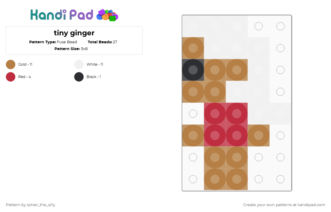 tiny ginger - Fuse Bead Pattern by silly_goober_the_third on Kandi Pad - tan,red,ginger,dandysworld,tiny,brown,white