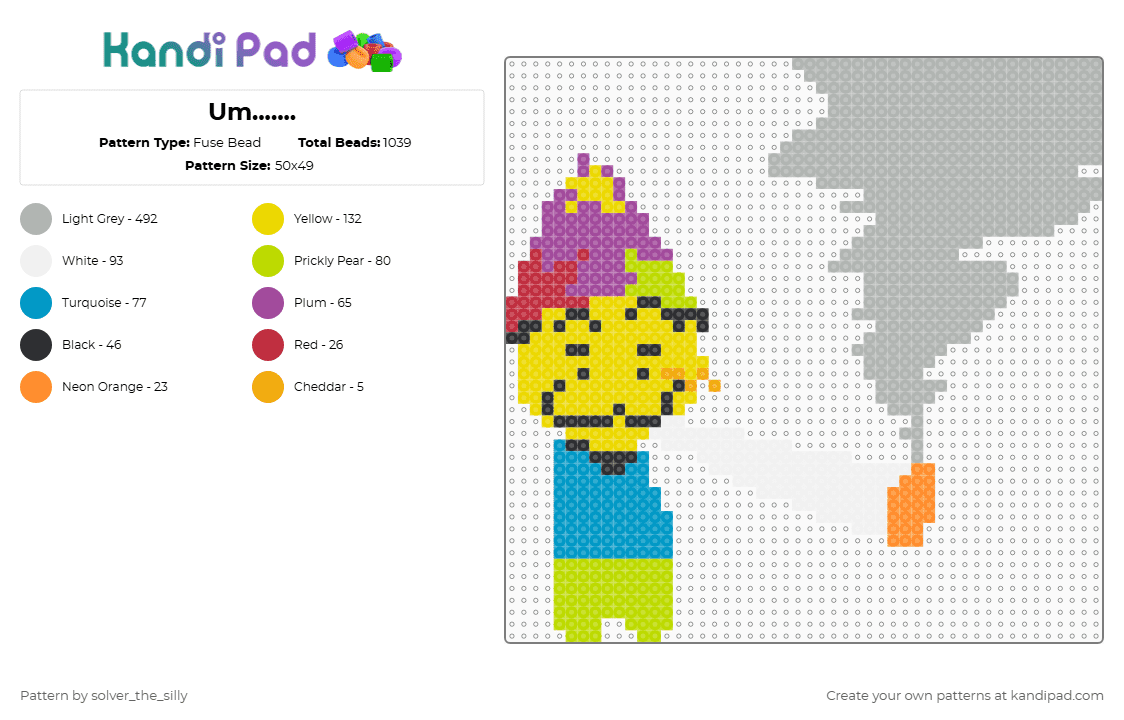 Um....... - Fuse Bead Pattern by silly_goober_the_third on Kandi Pad - yellow,beige,poob,meme,um,silly,sleep deprived