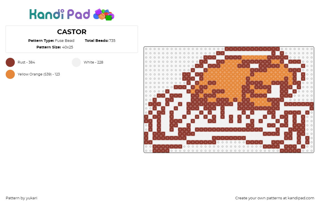 CASTOR - Fuse Bead Pattern by yukari on Kandi Pad - castor