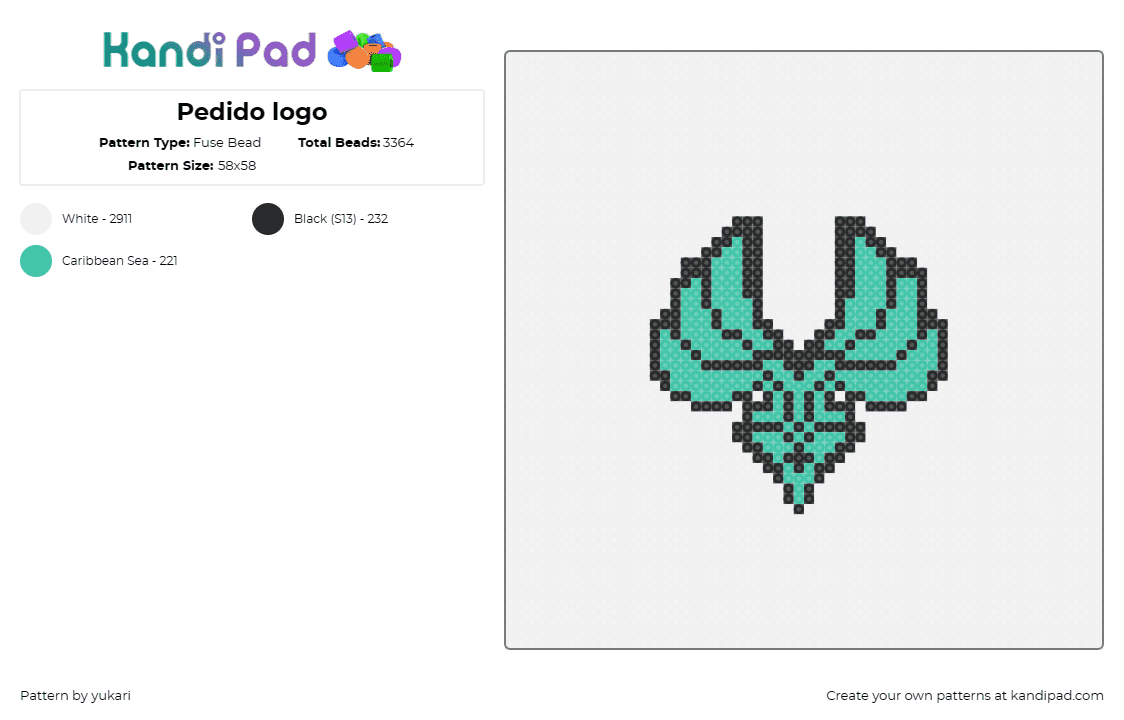 Pedido logo - Fuse Bead Pattern by yukari on Kandi Pad - anemo,genshin impact,logo,video game,anime,teal