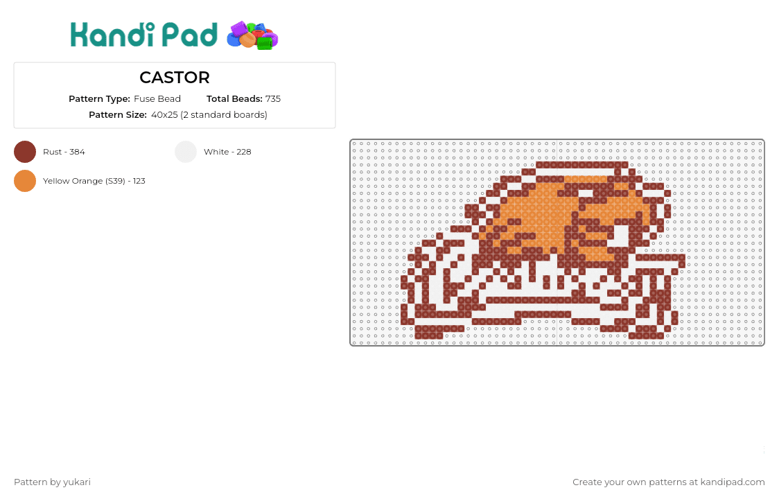 CASTOR - Fuse Bead Pattern by yukari on Kandi Pad - castor