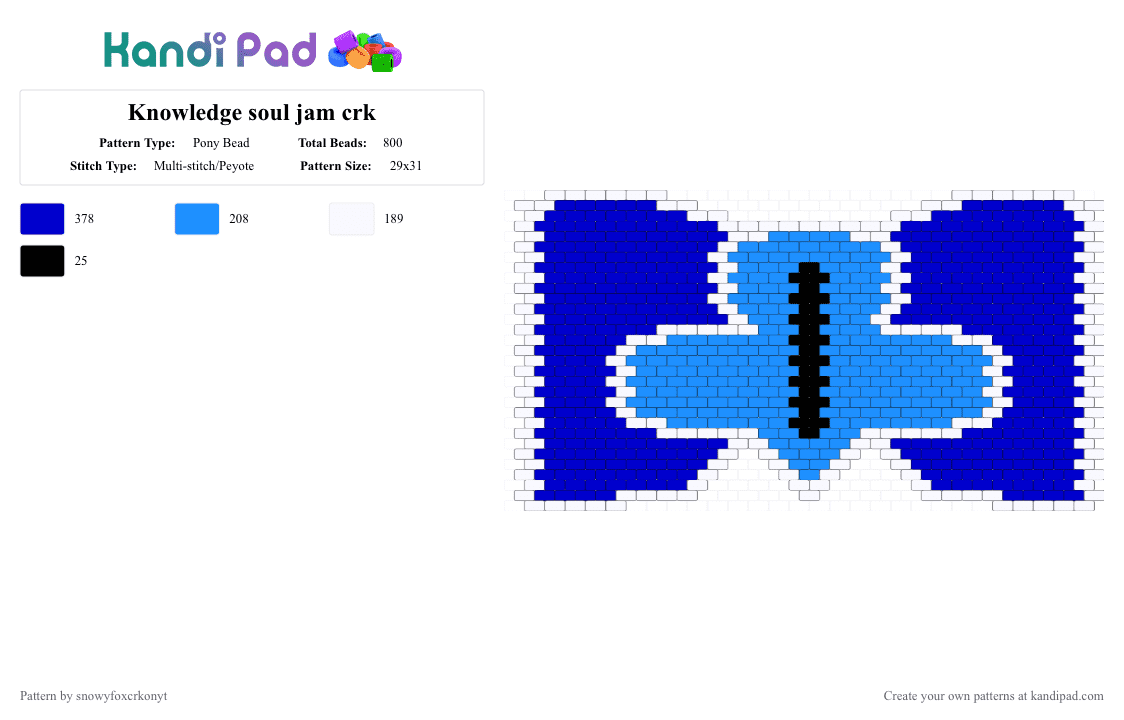 Knowledge soul jam crk Pony Bead Pattern - Kandi Pad | Kandi Patterns ...