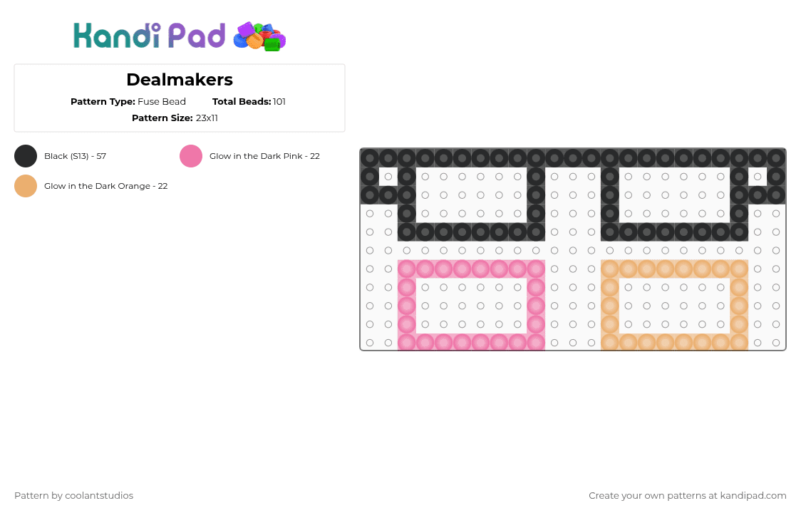 Dealmakers - Fuse Bead Pattern by coolantstudios on Kandi Pad - pink,orange,dealmaker,deltarune,spamton,glasses