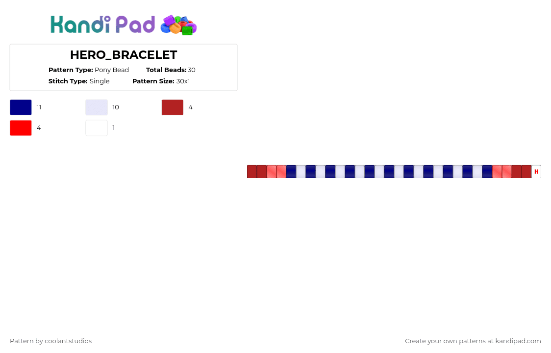 HERO_BRACELET - Pony Bead Pattern by coolantstudios on Kandi Pad - red,purple,deltarune,undertale,inspired,kris,bracelet