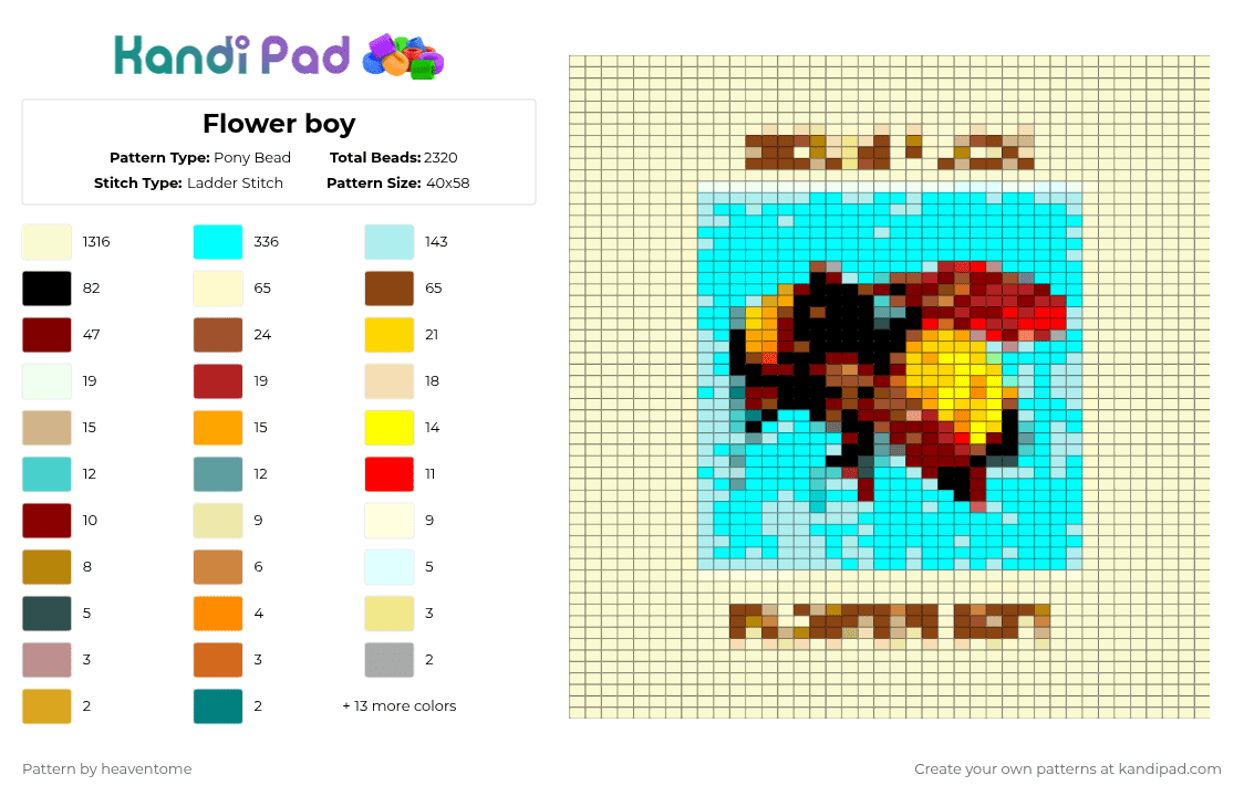 Flower boy - Pony Bead Pattern by heaventome on Kandi Pad - cotdmusicals,tyler the creator,flower boy,scum fuck