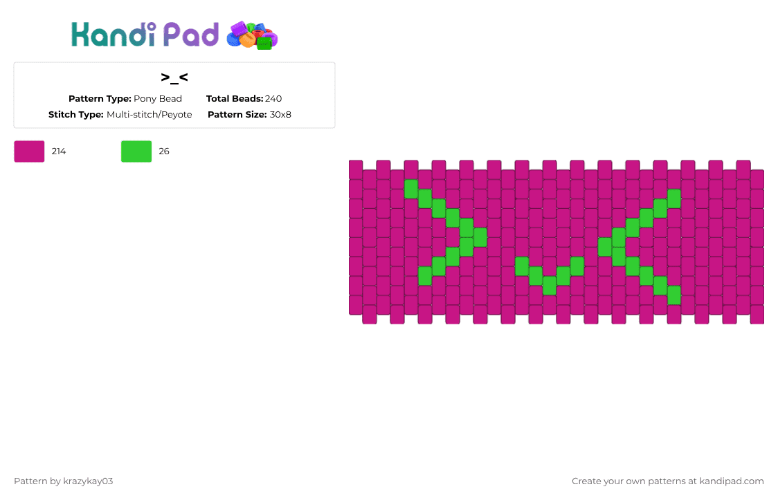 >_ Pony Bead Pattern - Kandi Pad | Kandi Patterns, Fuse Bead Patterns ...