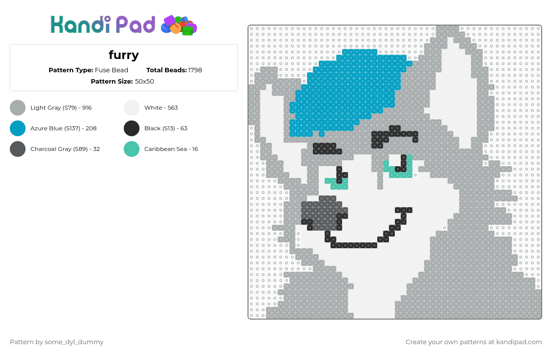 furry - Fuse Bead Pattern by some_dyl_dummy on Kandi Pad - gray