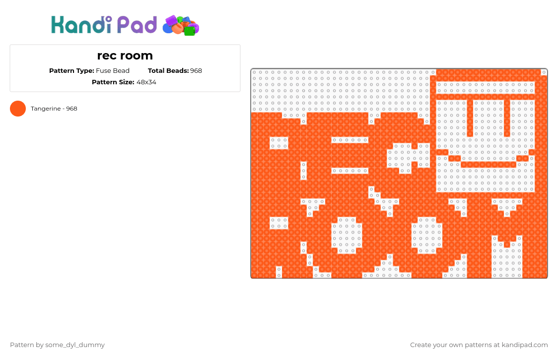 rec room - Fuse Bead Pattern by some_dyl_dummy on Kandi Pad - orange