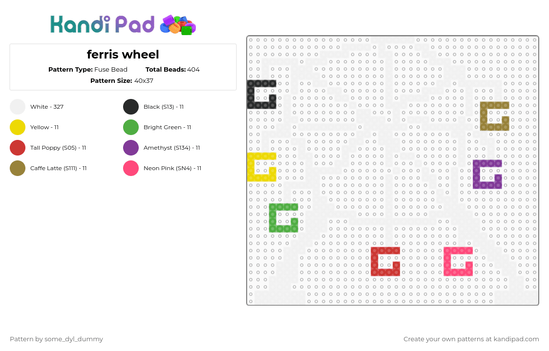 ferris wheel - Fuse Bead Pattern by some_dyl_dummy on Kandi Pad - 