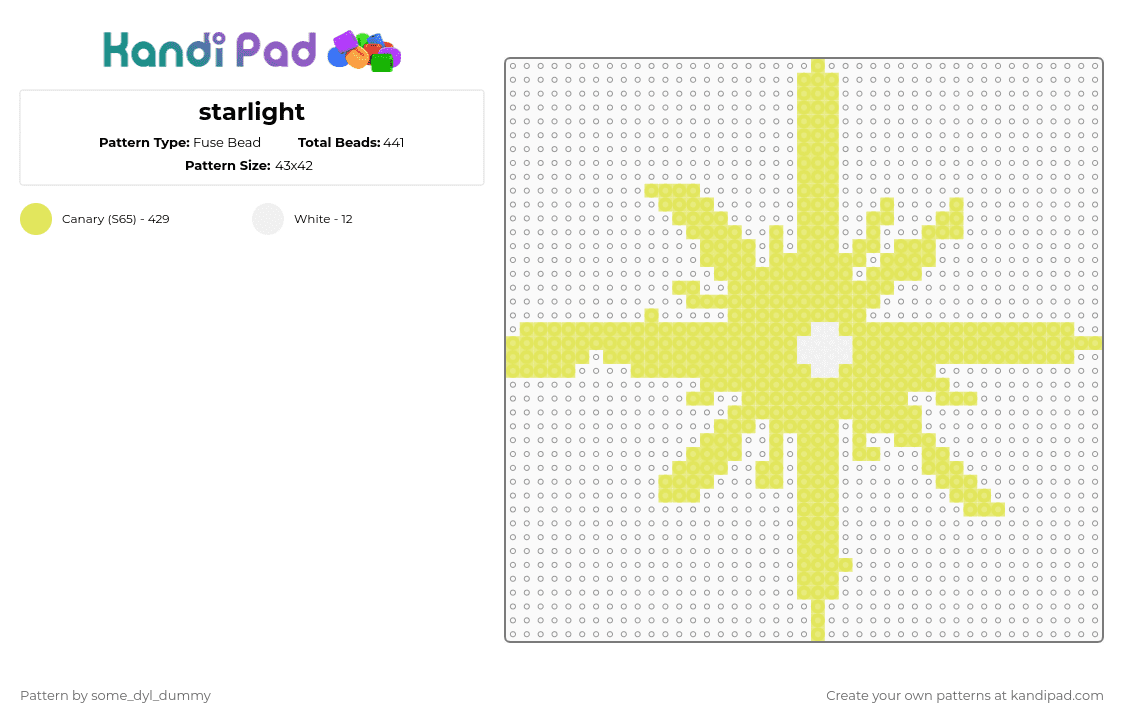 starlight - Fuse Bead Pattern by some_dyl_dummy on Kandi Pad - yellow