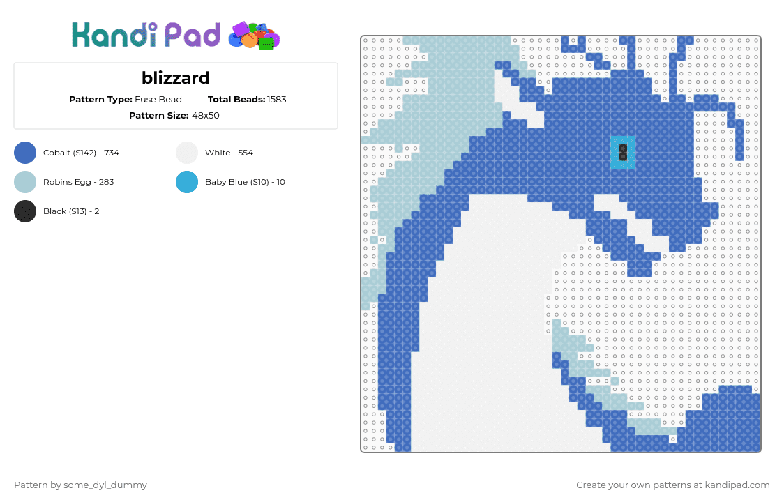blizzard - Fuse Bead Pattern by some_dyl_dummy on Kandi Pad - blue,light blue
