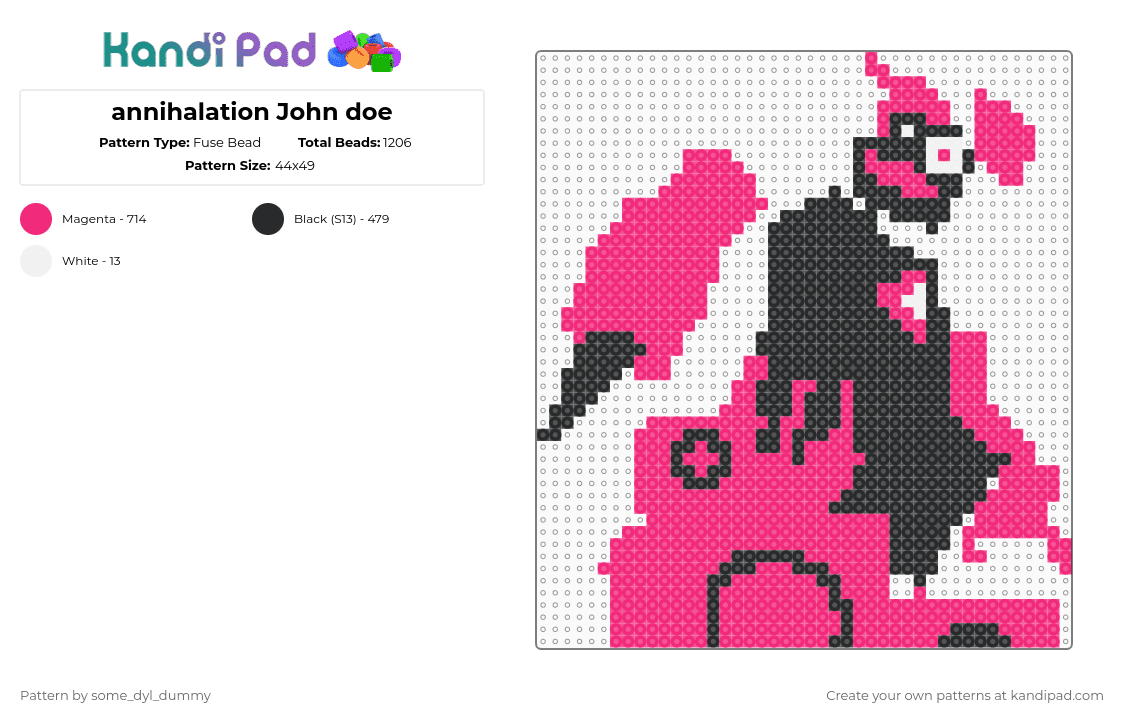 annihalation John doe - Fuse Bead Pattern by some_dyl_dummy on Kandi Pad - pink,hi