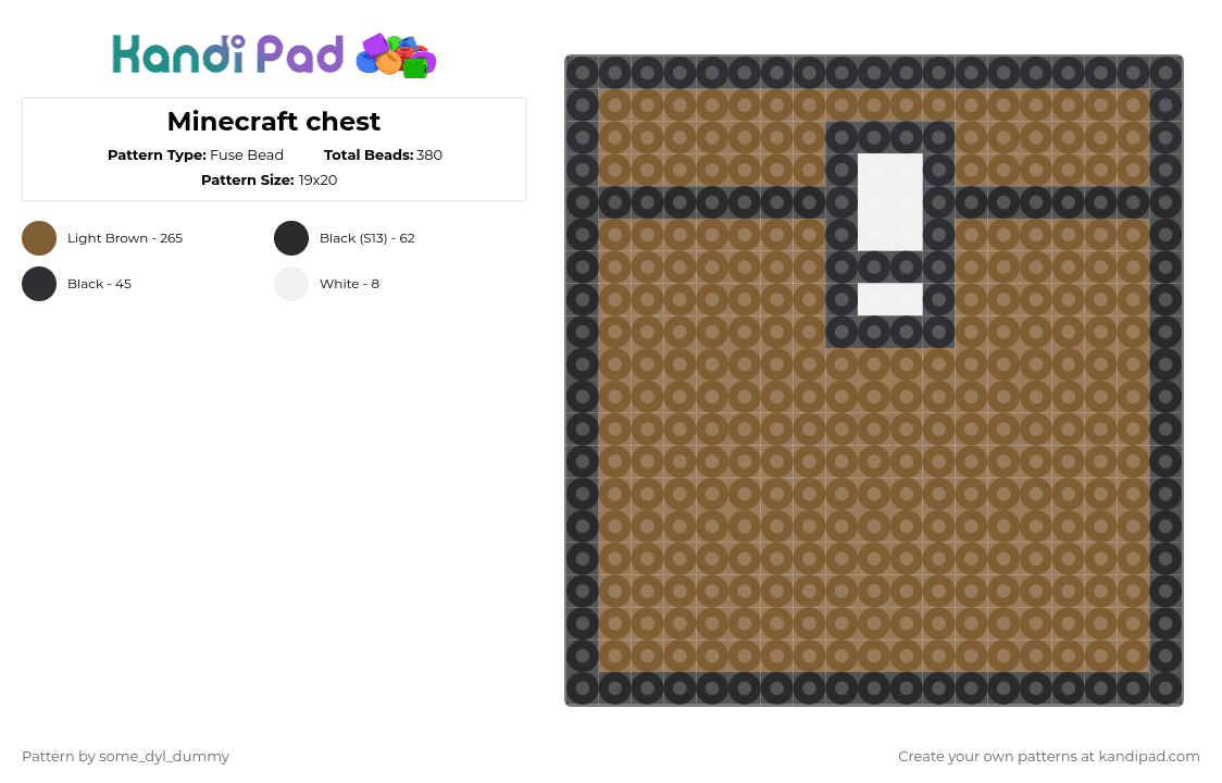 Minecraft chest - Fuse Bead Pattern by some_dyl_dummy on Kandi Pad - tan