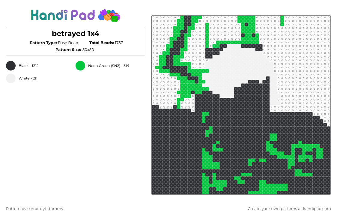 betrayed 1x4 - Fuse Bead Pattern by some_dyl_dummy on Kandi Pad - 