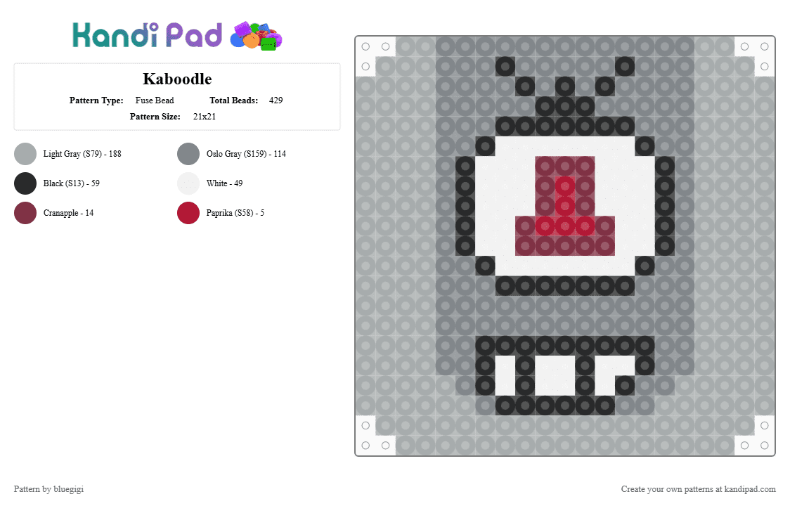 Kaboodle - Fuse Bead Pattern by bluegigi on Kandi Pad - gray,series,glitch,gameoverse