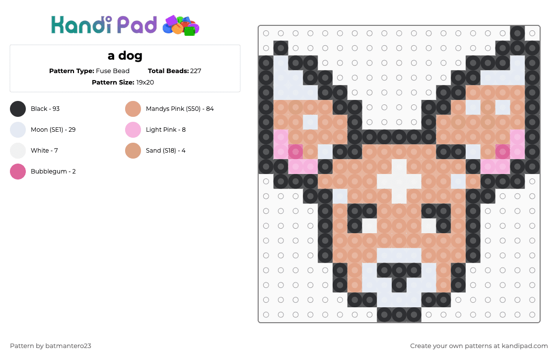 a dog - Fuse Bead Pattern by batmantero23 on Kandi Pad - beige