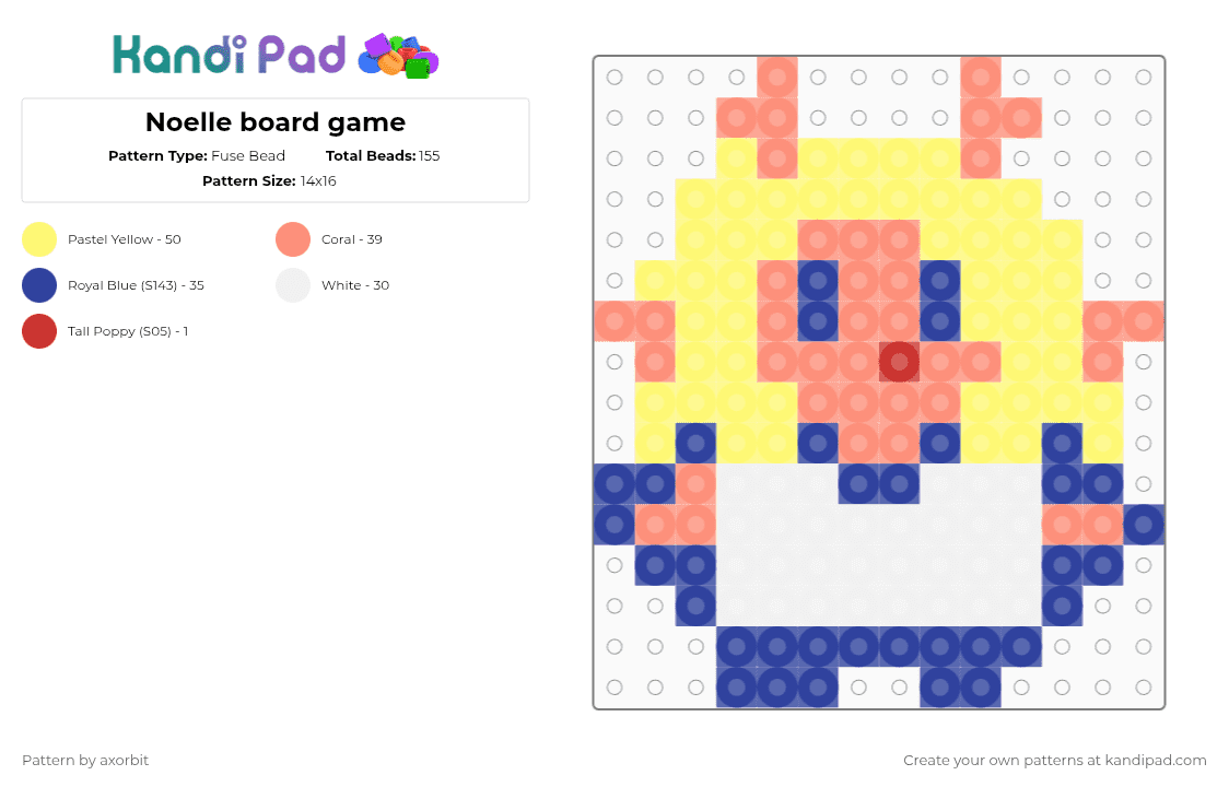 Noelle board game - Fuse Bead Pattern by axorbit on Kandi Pad - orange,yellow,purple,noelle,deltarune