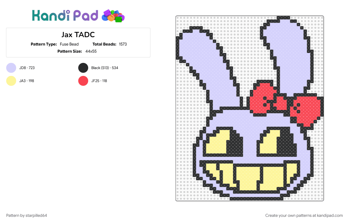 Jax TADC - Fuse Bead Pattern by starpilled64 on Kandi Pad - pink