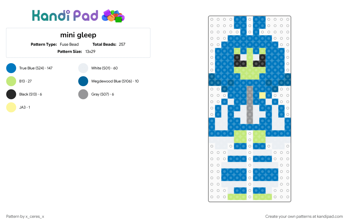 mini gleep - Fuse Bead Pattern by starpilled64 on Kandi Pad - 